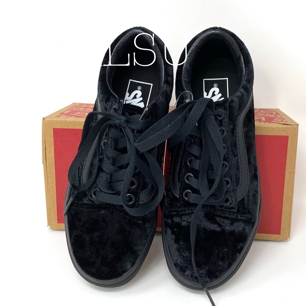 VANS Old Skool Velvet Black Kids Size 4.5 VN0A38G1NQ9 - Picture 6 of 8